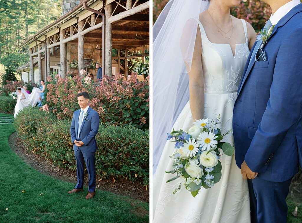 chattooga club first look fall wedding