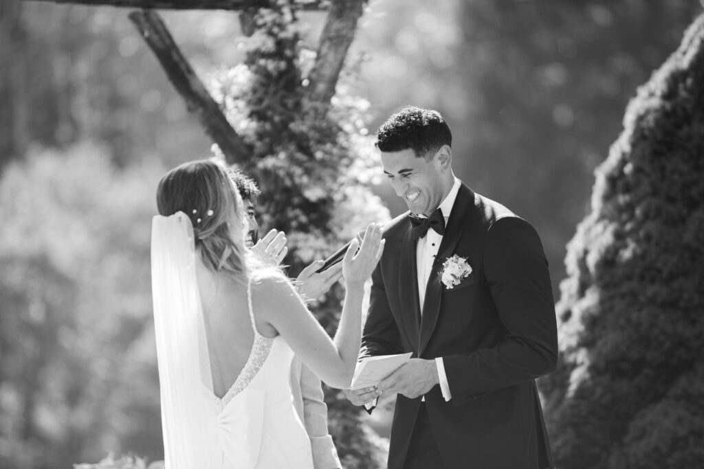 Emotional Wedding Vows Exchange at Altar High Country Wedding Cinematographer