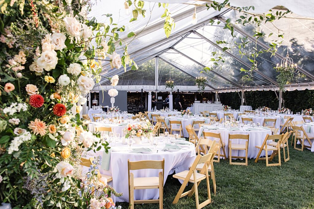 Clear Top Tent Wedding Reception Design Garden Party Asheville Wedding Film