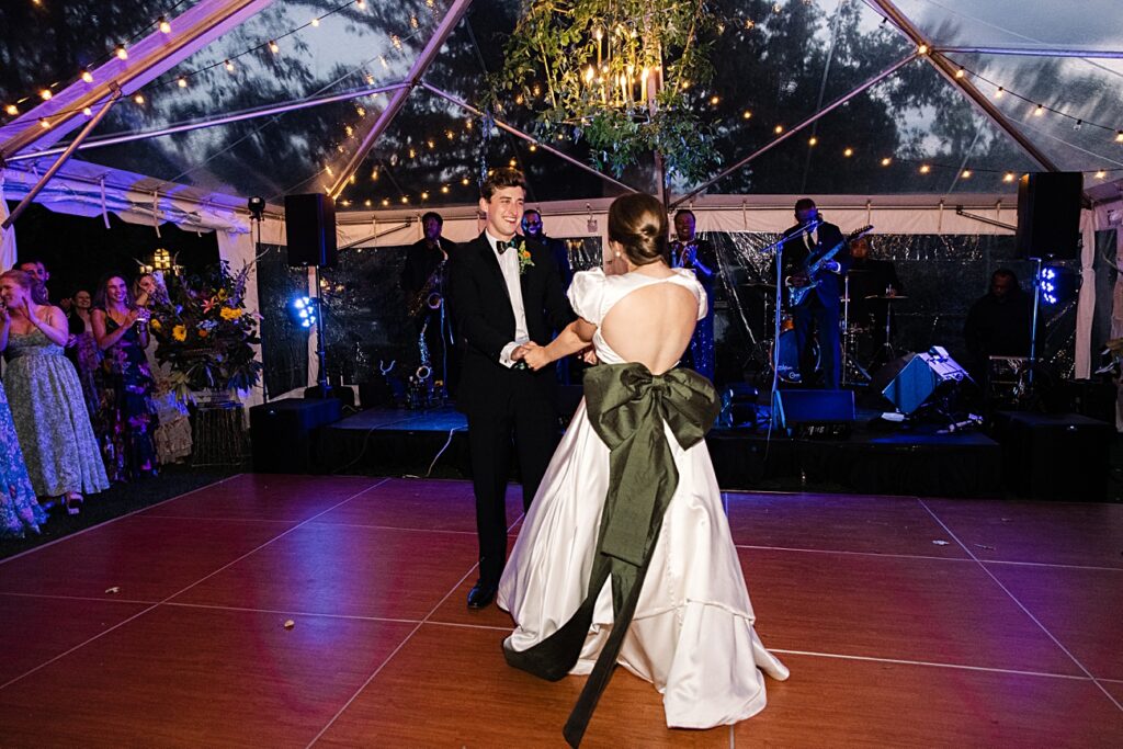 Tented Wedding Reception First Dance Greystone Inn Highlands NC Wedding Videographer