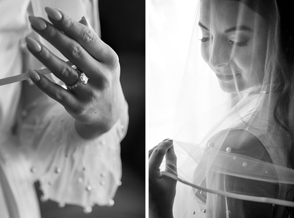 Black and White Bridal Portrait Editorial Wedding Style Parker Mill Estate Wedding Cinema